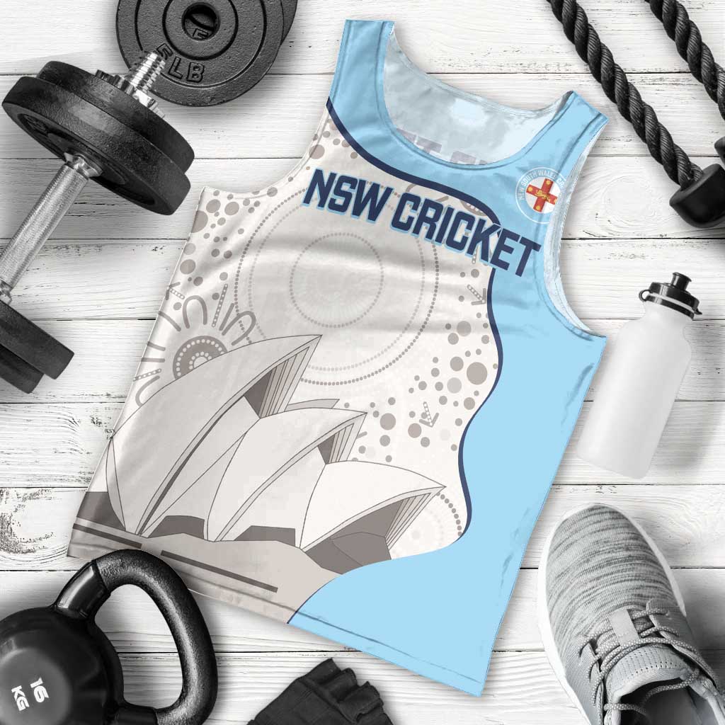 Custom New South Wales Cricket Men Tank Top Go NSW - Aboriginal Art