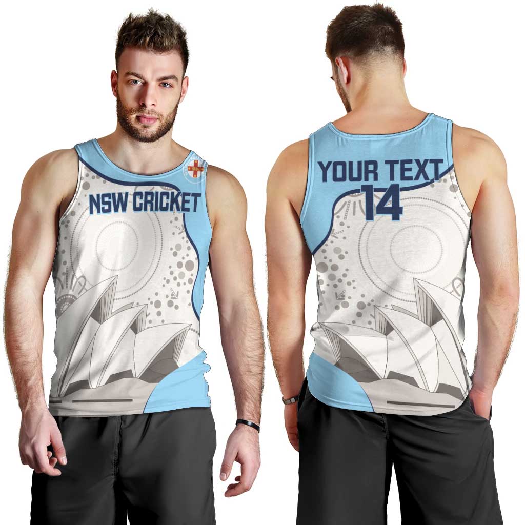 Custom New South Wales Cricket Men Tank Top Go NSW - Aboriginal Art
