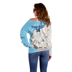 Custom New South Wales Cricket Off Shoulder Sweater Go NSW - Aboriginal Art