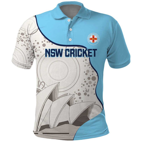 Custom New South Wales Cricket Polo Shirt Go NSW - Aboriginal Art