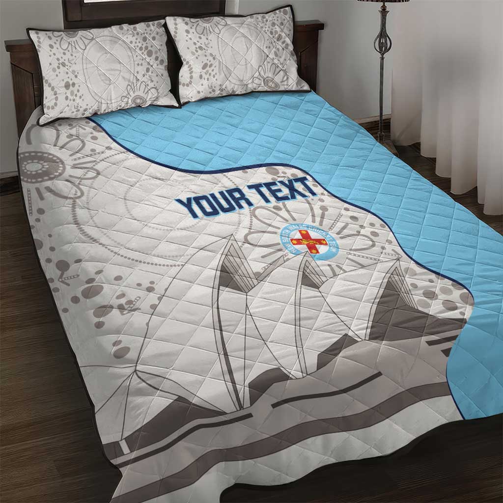 Custom New South Wales Cricket Quilt Bed Set Go NSW - Aboriginal Art