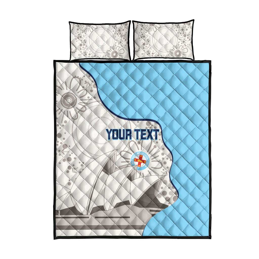 Custom New South Wales Cricket Quilt Bed Set Go NSW - Aboriginal Art