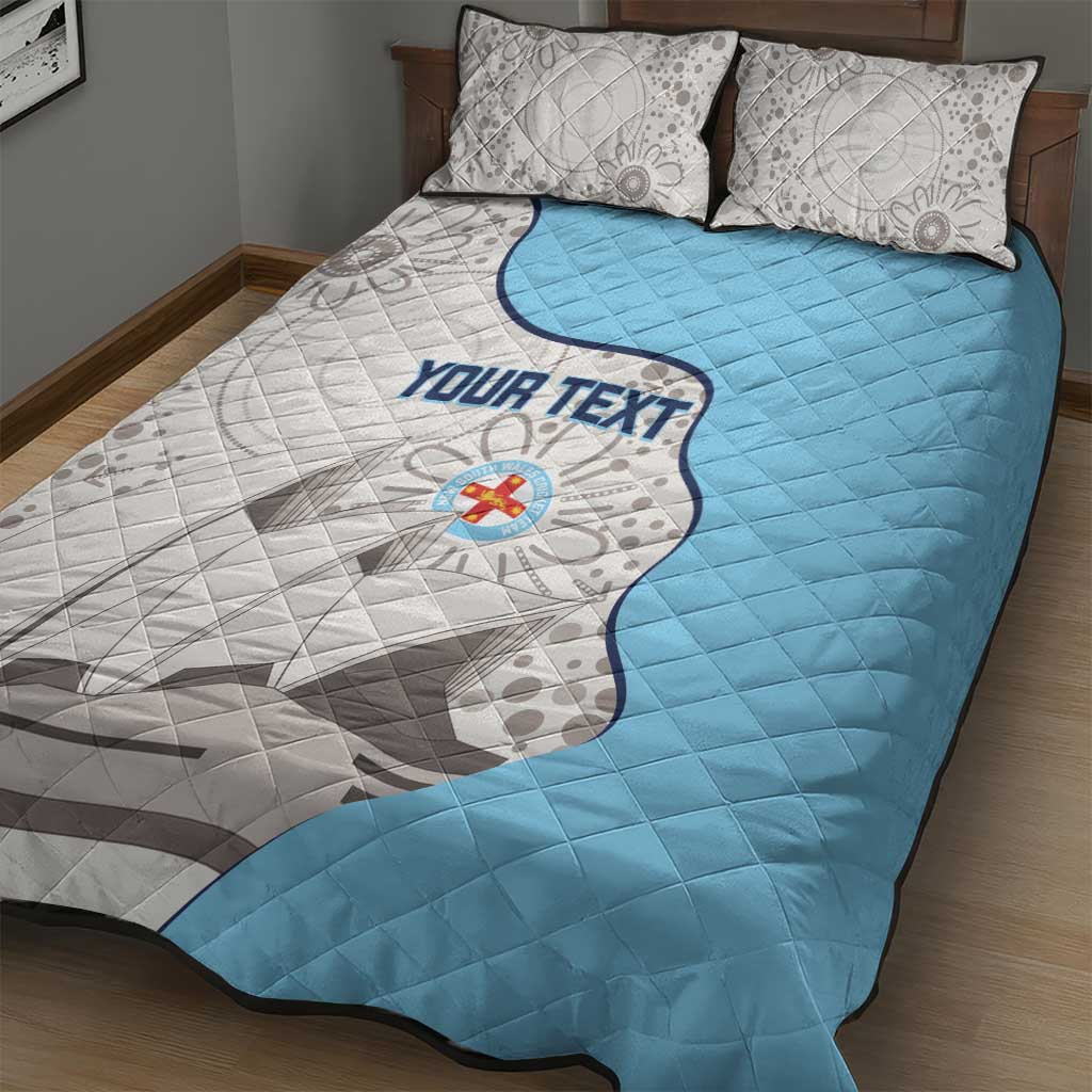 Custom New South Wales Cricket Quilt Bed Set Go NSW - Aboriginal Art