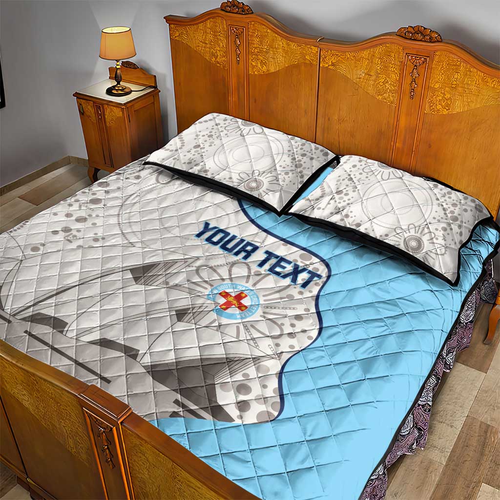 Custom New South Wales Cricket Quilt Bed Set Go NSW - Aboriginal Art