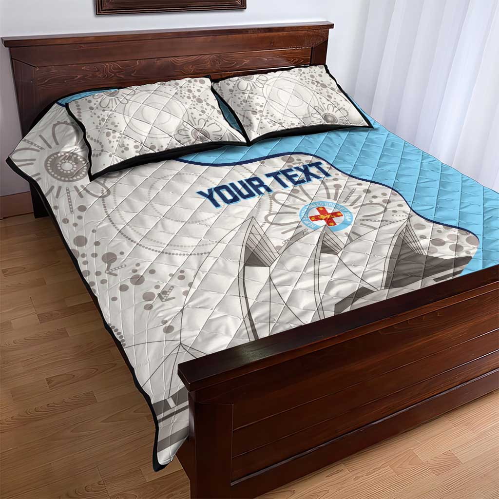 Custom New South Wales Cricket Quilt Bed Set Go NSW - Aboriginal Art