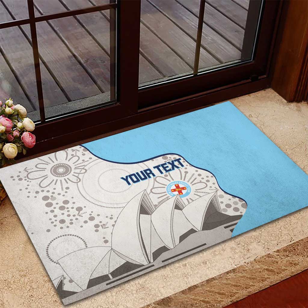 Custom New South Wales Cricket Rubber Doormat Go NSW - Aboriginal Art