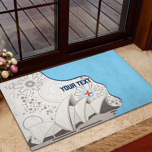 Custom New South Wales Cricket Rubber Doormat Go NSW - Aboriginal Art