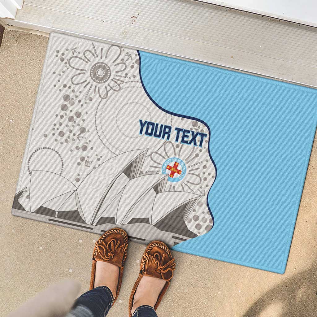 Custom New South Wales Cricket Rubber Doormat Go NSW - Aboriginal Art
