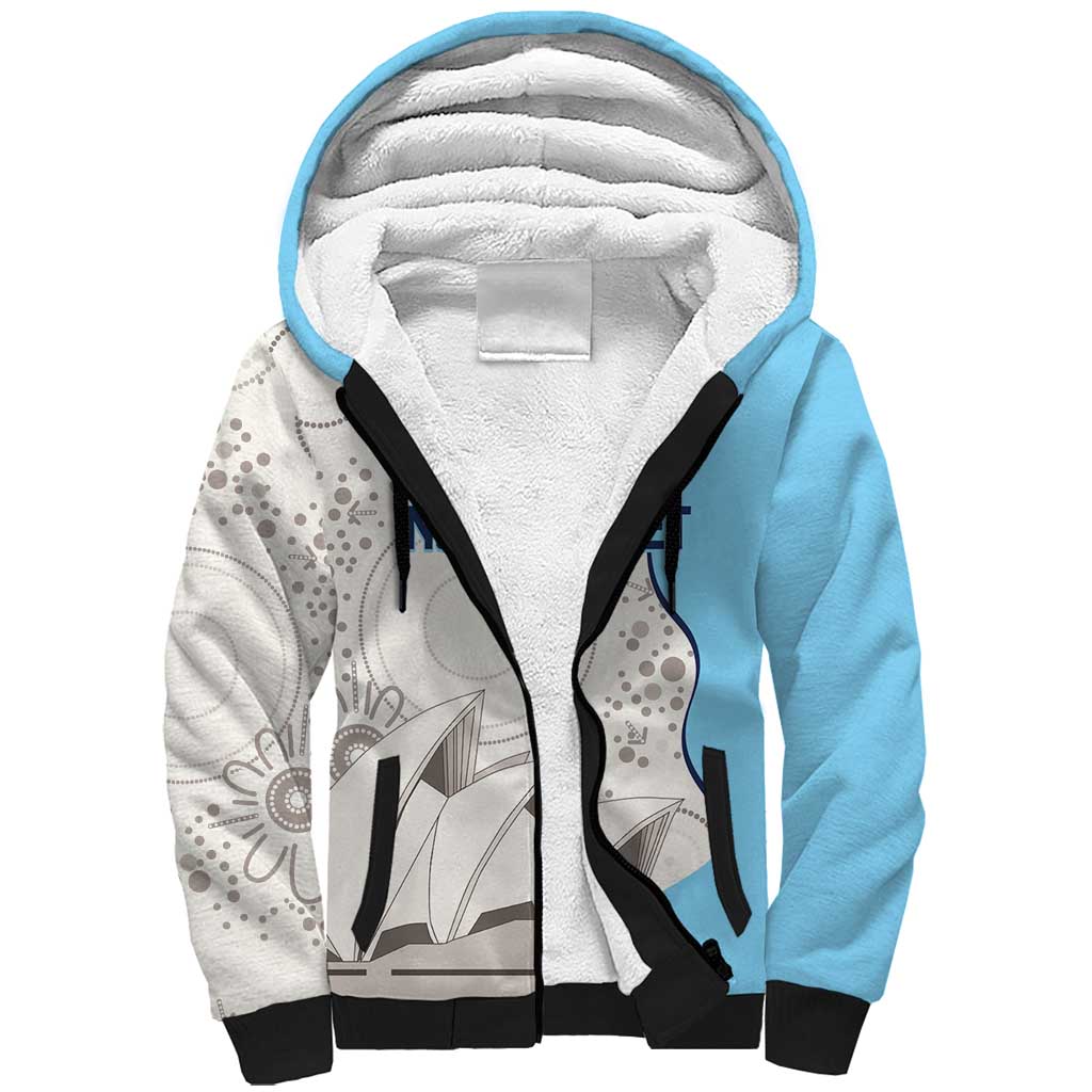 Custom New South Wales Cricket Sherpa Hoodie Go NSW - Aboriginal Art