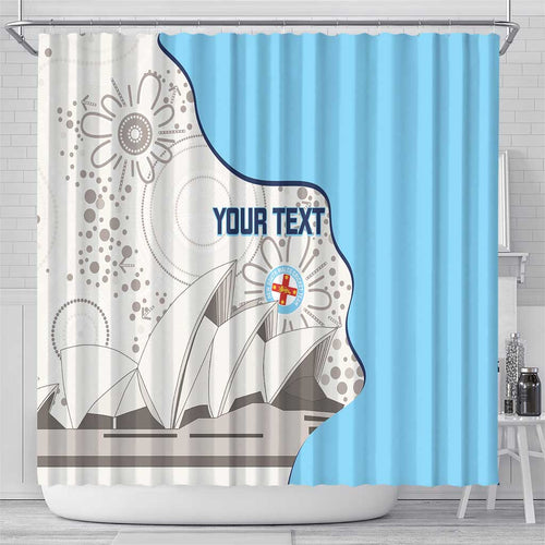 Custom New South Wales Cricket Shower Curtain Go NSW - Aboriginal Art
