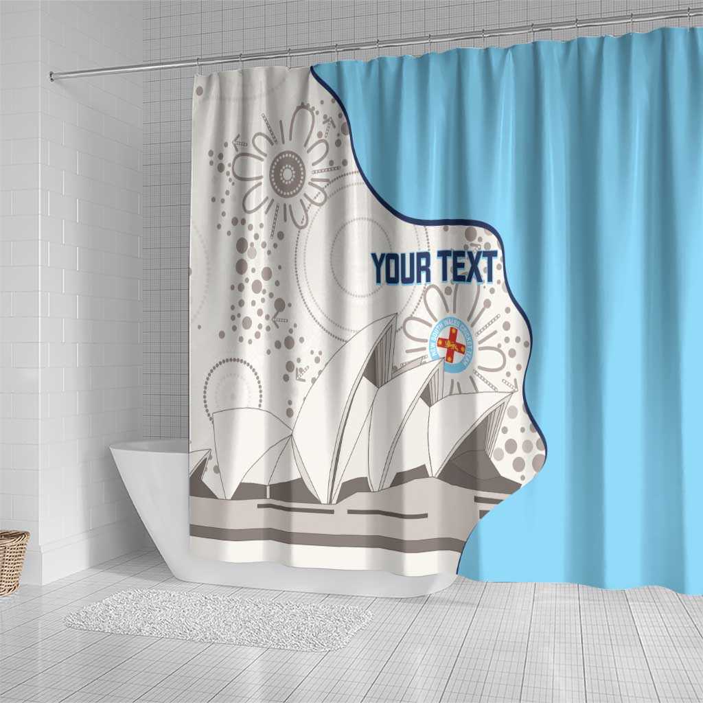 Custom New South Wales Cricket Shower Curtain Go NSW - Aboriginal Art