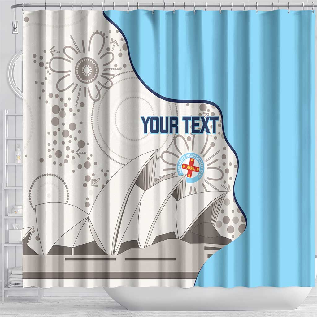 Custom New South Wales Cricket Shower Curtain Go NSW - Aboriginal Art