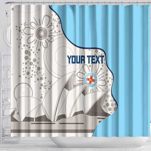 Custom New South Wales Cricket Shower Curtain Go NSW - Aboriginal Art