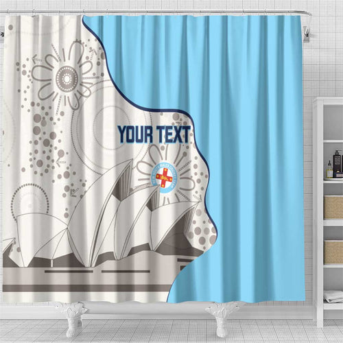 Custom New South Wales Cricket Shower Curtain Go NSW - Aboriginal Art