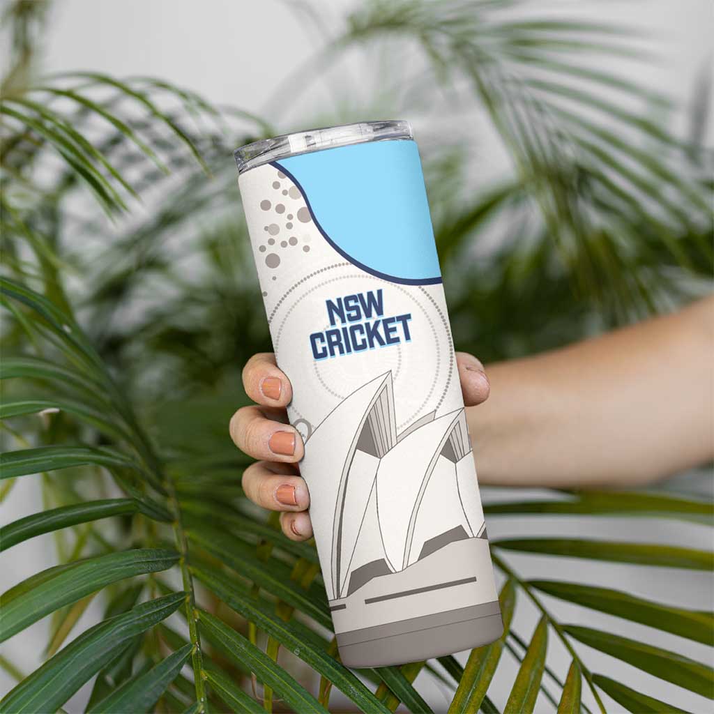 Custom New South Wales Cricket Skinny Tumbler Go NSW - Aboriginal Art