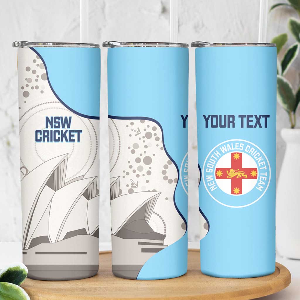 Custom New South Wales Cricket Skinny Tumbler Go NSW - Aboriginal Art