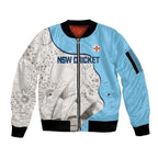 Custom New South Wales Cricket Sleeve Zip Bomber Jacket Go NSW - Aboriginal Art