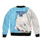 Custom New South Wales Cricket Sleeve Zip Bomber Jacket Go NSW - Aboriginal Art