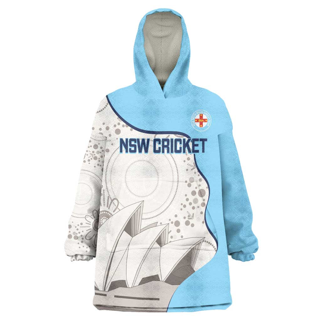 Custom New South Wales Cricket Wearable Blanket Hoodie Go NSW - Aboriginal Art