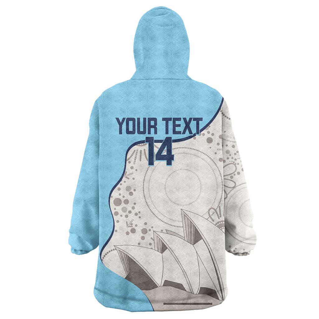 Custom New South Wales Cricket Wearable Blanket Hoodie Go NSW - Aboriginal Art