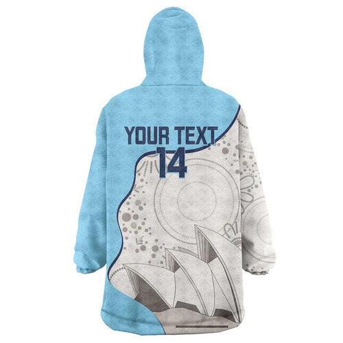 Custom New South Wales Cricket Wearable Blanket Hoodie Go NSW - Aboriginal Art