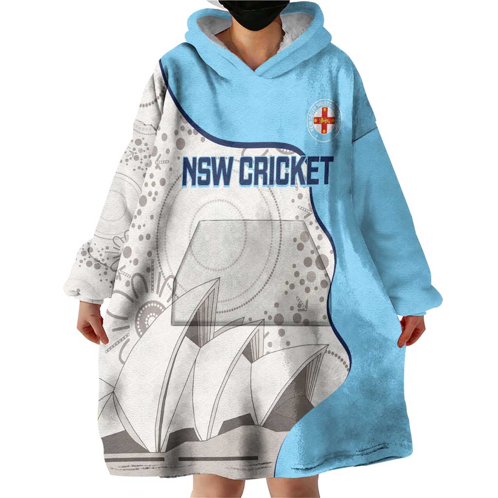 Custom New South Wales Cricket Wearable Blanket Hoodie Go NSW - Aboriginal Art