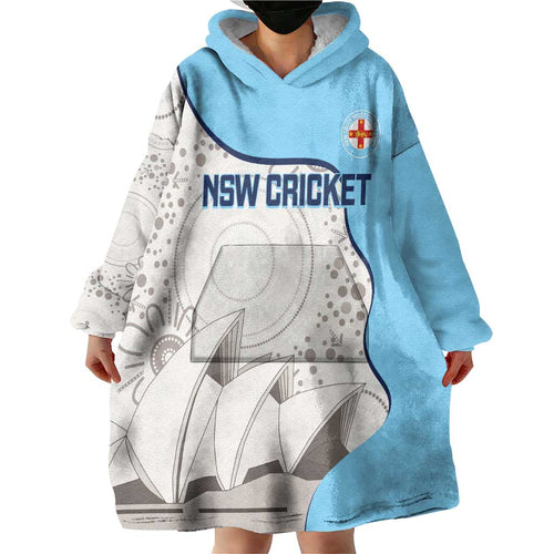 Custom New South Wales Cricket Wearable Blanket Hoodie Go NSW - Aboriginal Art