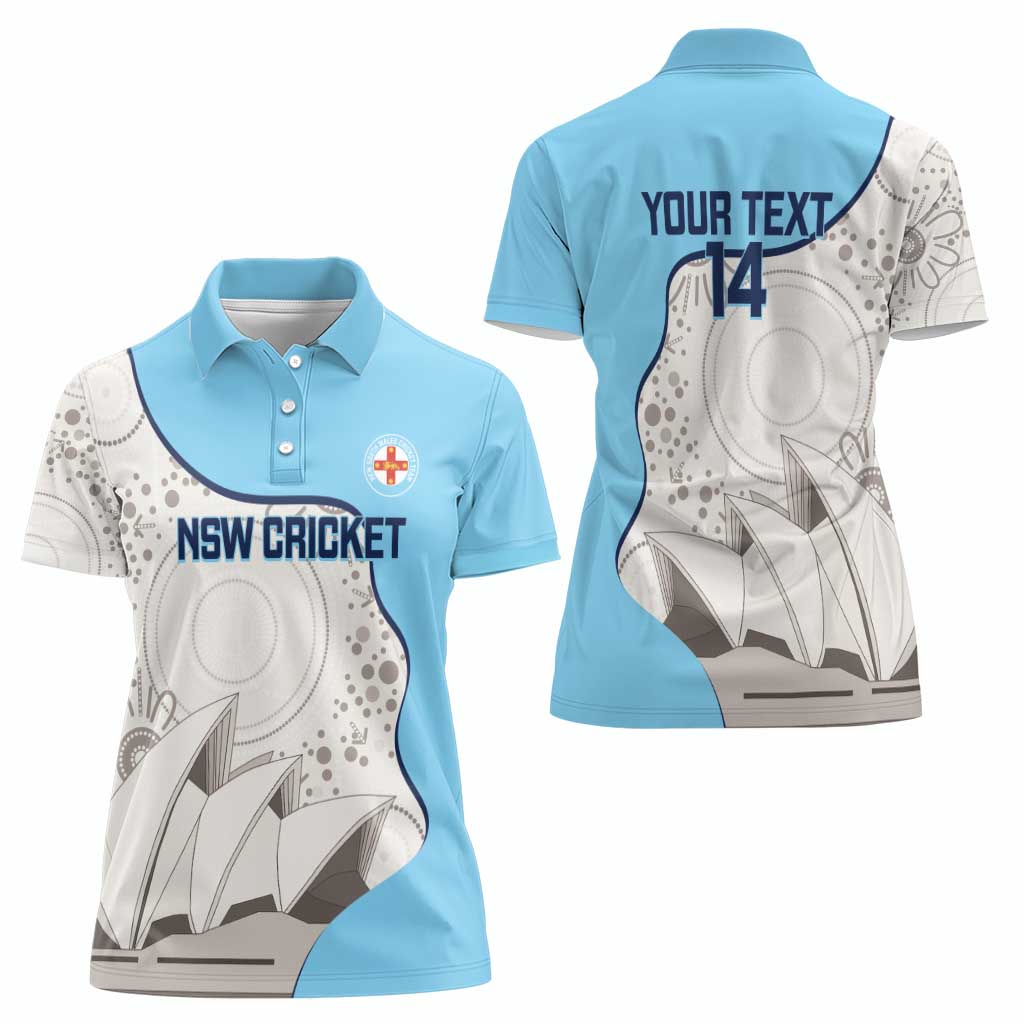 Custom New South Wales Cricket Women Polo Shirt Go NSW - Aboriginal Art