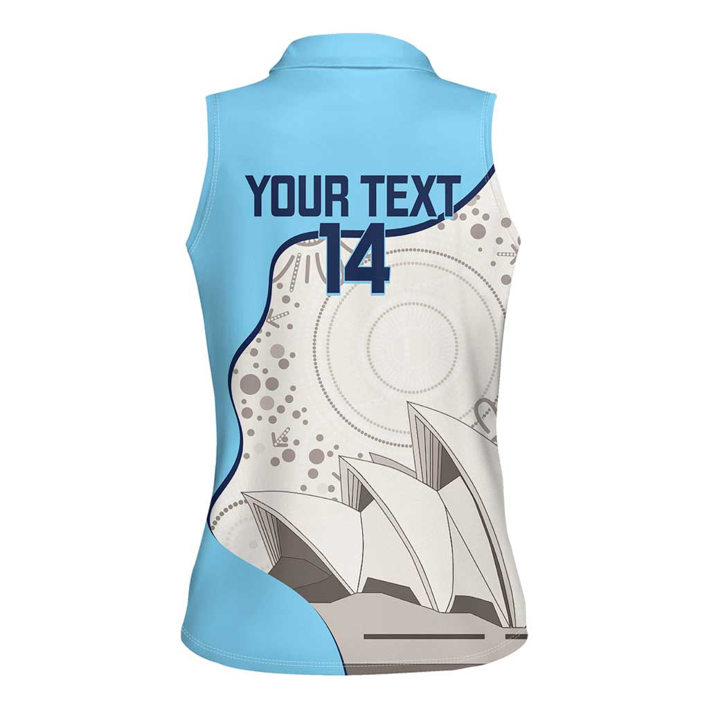 Custom New South Wales Cricket Women Sleeveless Polo Shirt Go NSW - Aboriginal Art