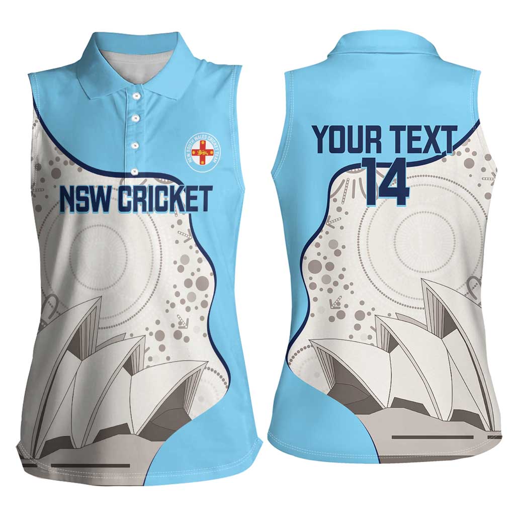 Custom New South Wales Cricket Women Sleeveless Polo Shirt Go NSW - Aboriginal Art