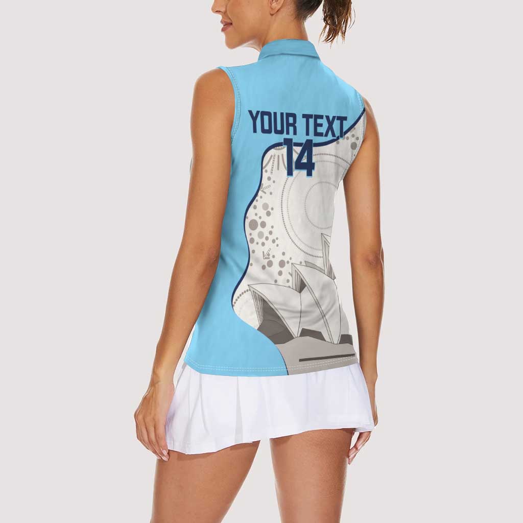 Custom New South Wales Cricket Women Sleeveless Polo Shirt Go NSW - Aboriginal Art