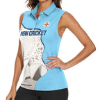 Custom New South Wales Cricket Women Sleeveless Polo Shirt Go NSW - Aboriginal Art