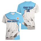 Custom New South Wales Cricket Women V-Neck T-Shirt Go NSW - Aboriginal Art