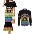 Free To Be Sydney Mardi Gras Couples Matching Mermaid Dress and Long Sleeve Button Shirt Legacy Of Love