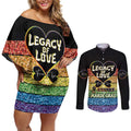 Free To Be Sydney Mardi Gras Couples Matching Off Shoulder Short Dress and Long Sleeve Button Shirt Legacy Of Love