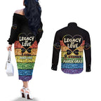 Free To Be Sydney Mardi Gras Couples Matching Off The Shoulder Long Sleeve Dress and Long Sleeve Button Shirt Legacy Of Love