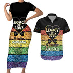 Free To Be Sydney Mardi Gras Couples Matching Short Sleeve Bodycon Dress and Hawaiian Shirt Legacy Of Love