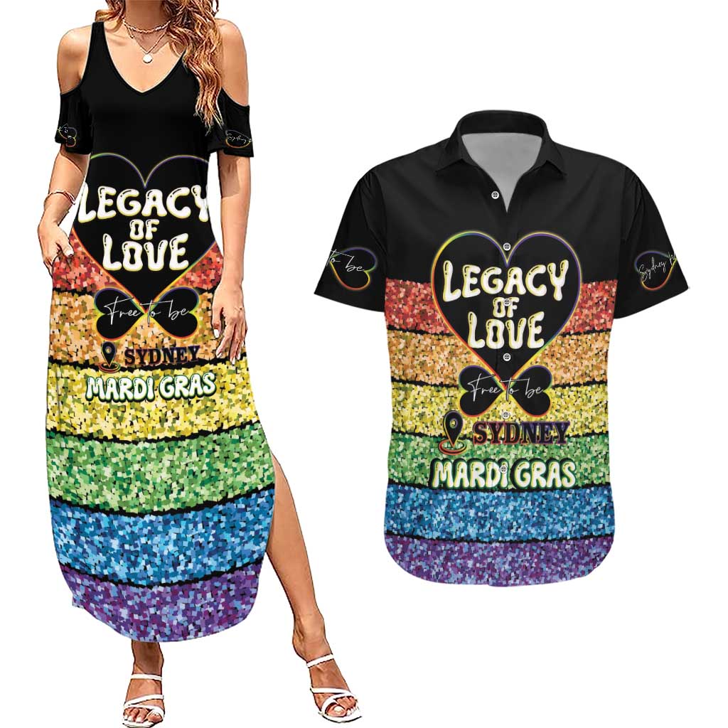 Free To Be Sydney Mardi Gras Couples Matching Summer Maxi Dress and Hawaiian Shirt Legacy Of Love