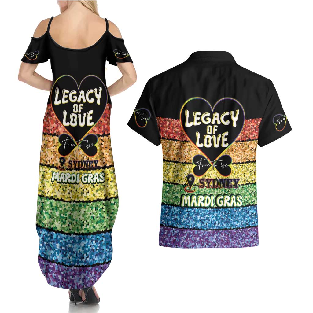 Free To Be Sydney Mardi Gras Couples Matching Summer Maxi Dress and Hawaiian Shirt Legacy Of Love