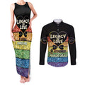 Free To Be Sydney Mardi Gras Couples Matching Tank Maxi Dress and Long Sleeve Button Shirt Legacy Of Love