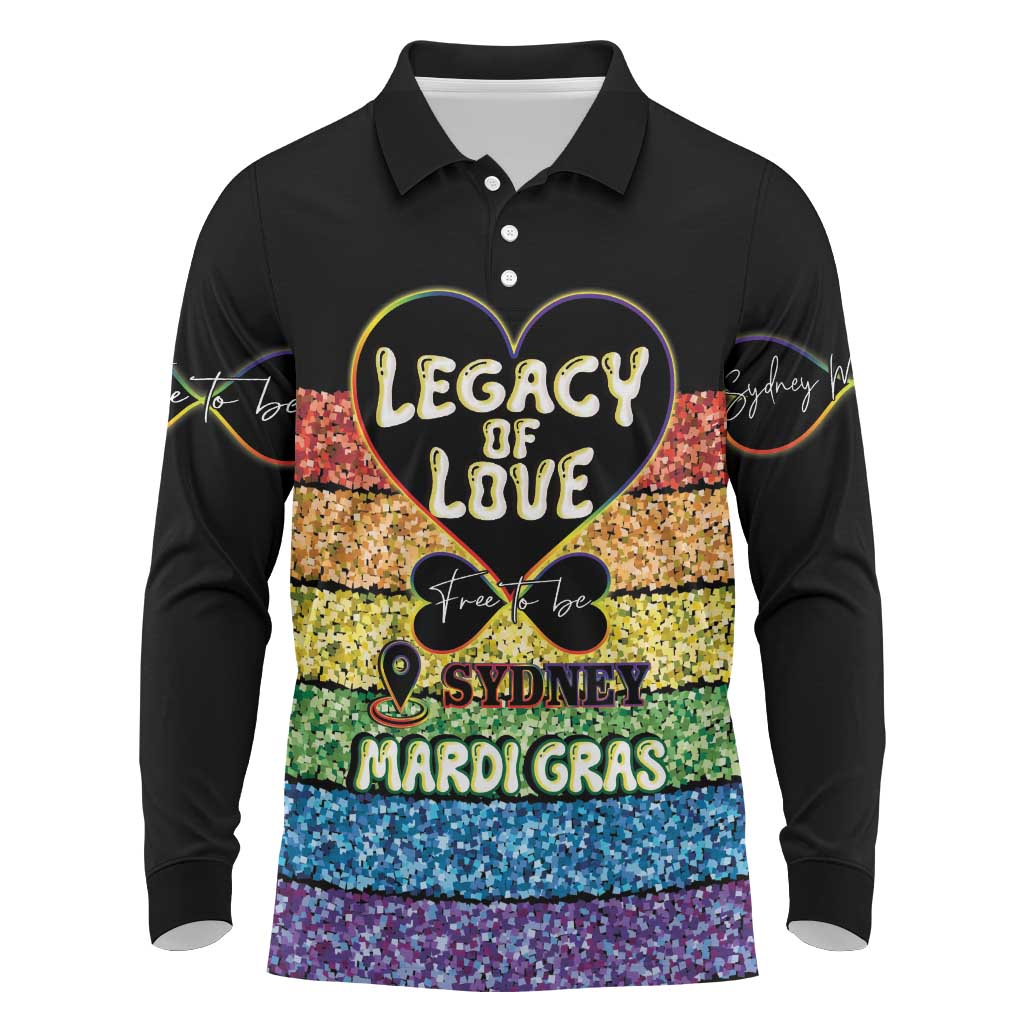 Free To Be Sydney Mardi Gras Long Sleeve Polo Shirt Legacy Of Love