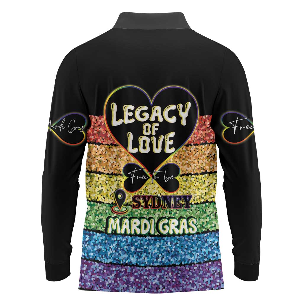 Free To Be Sydney Mardi Gras Long Sleeve Polo Shirt Legacy Of Love