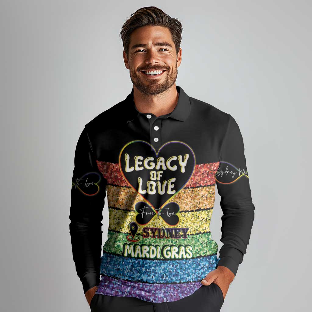 Free To Be Sydney Mardi Gras Long Sleeve Polo Shirt Legacy Of Love