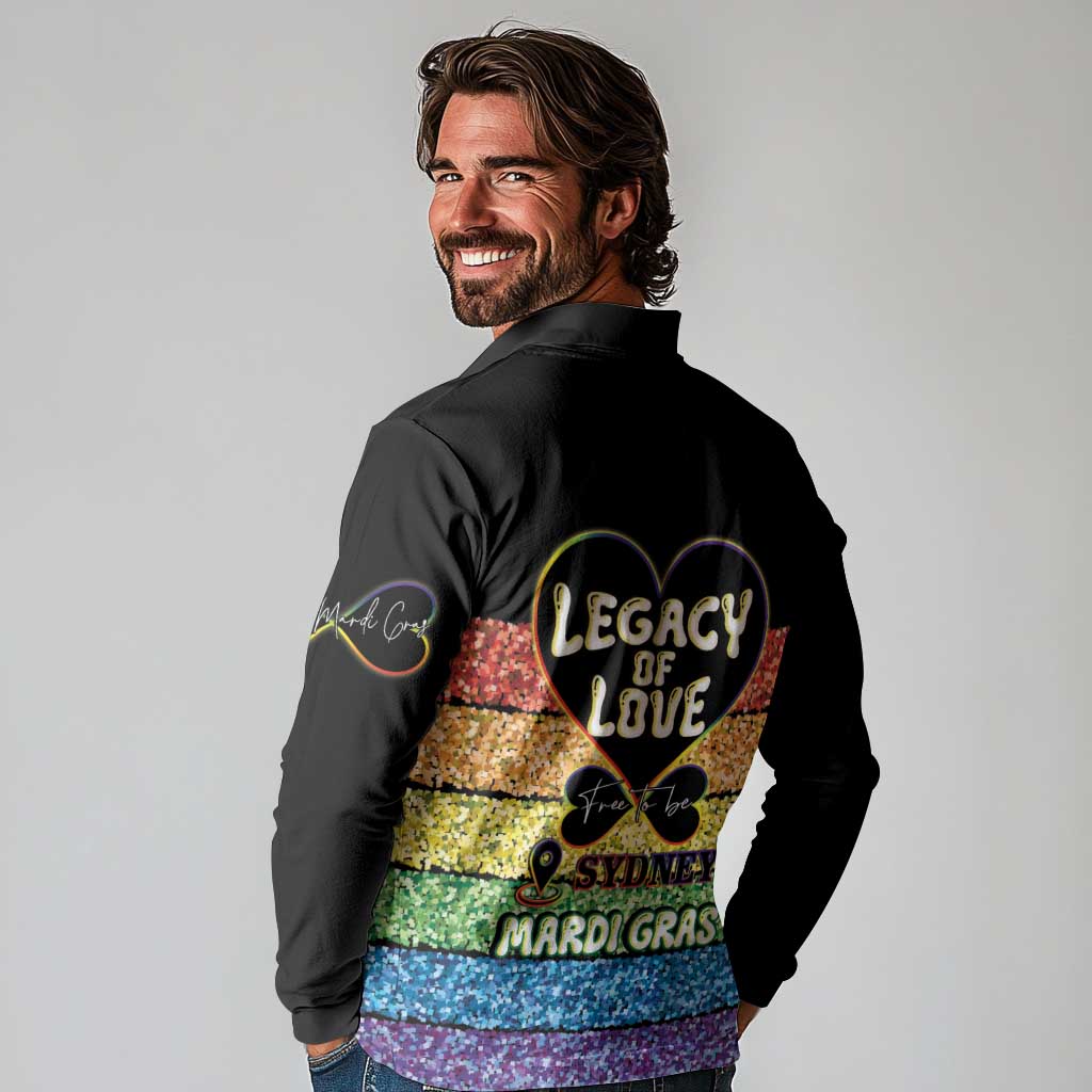 Free To Be Sydney Mardi Gras Long Sleeve Polo Shirt Legacy Of Love