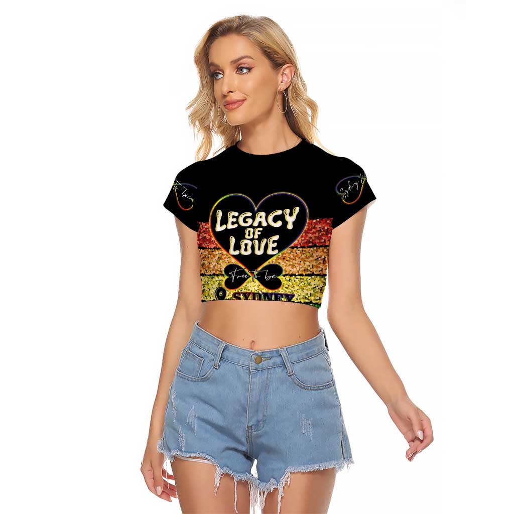 Free To Be Sydney Mardi Gras Raglan Cropped T Shirt Legacy Of Love