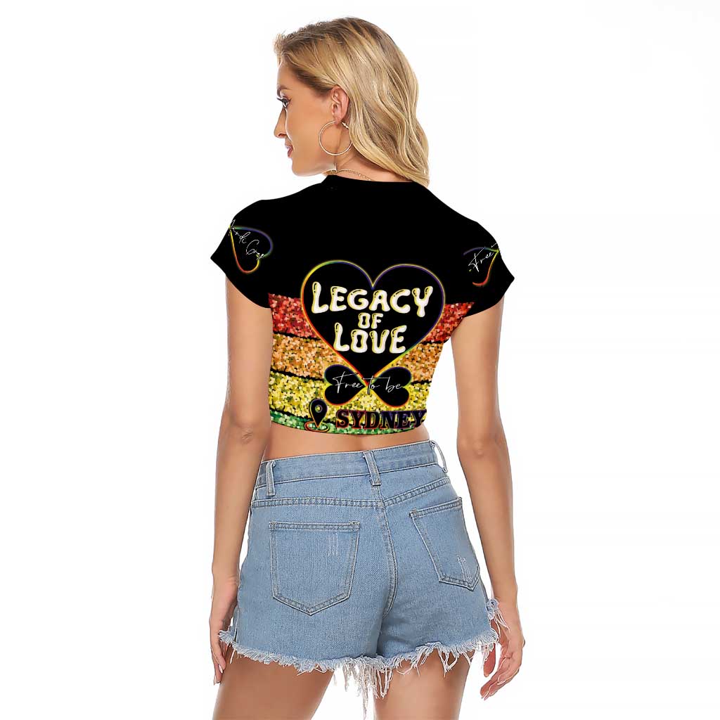 Free To Be Sydney Mardi Gras Raglan Cropped T Shirt Legacy Of Love