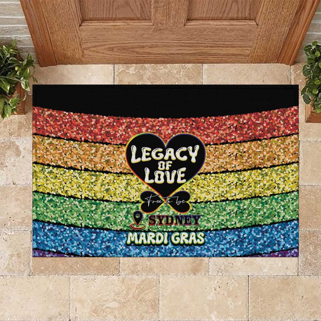 Free To Be Sydney Mardi Gras Rubber Doormat Legacy Of Love