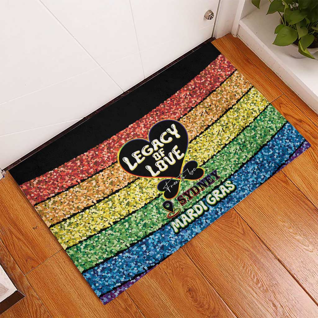 Free To Be Sydney Mardi Gras Rubber Doormat Legacy Of Love