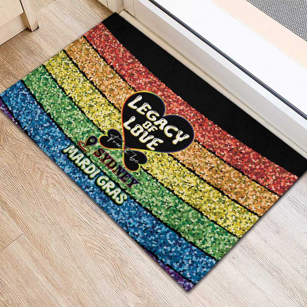 Free To Be Sydney Mardi Gras Rubber Doormat Legacy Of Love