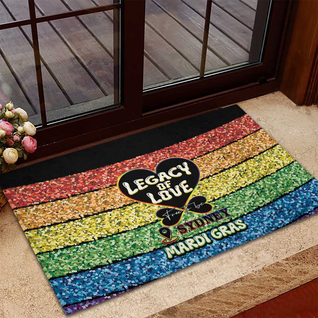 Free To Be Sydney Mardi Gras Rubber Doormat Legacy Of Love